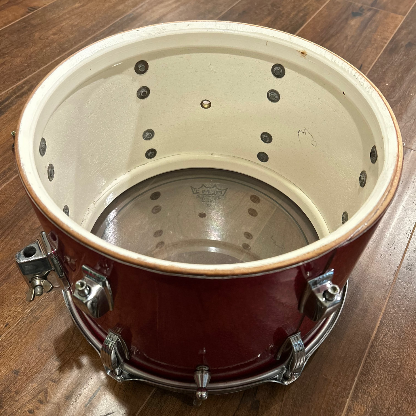 1965 Ludwig 8x12 Tom Drum Single Red Sparkle Down Beat / Hollywood