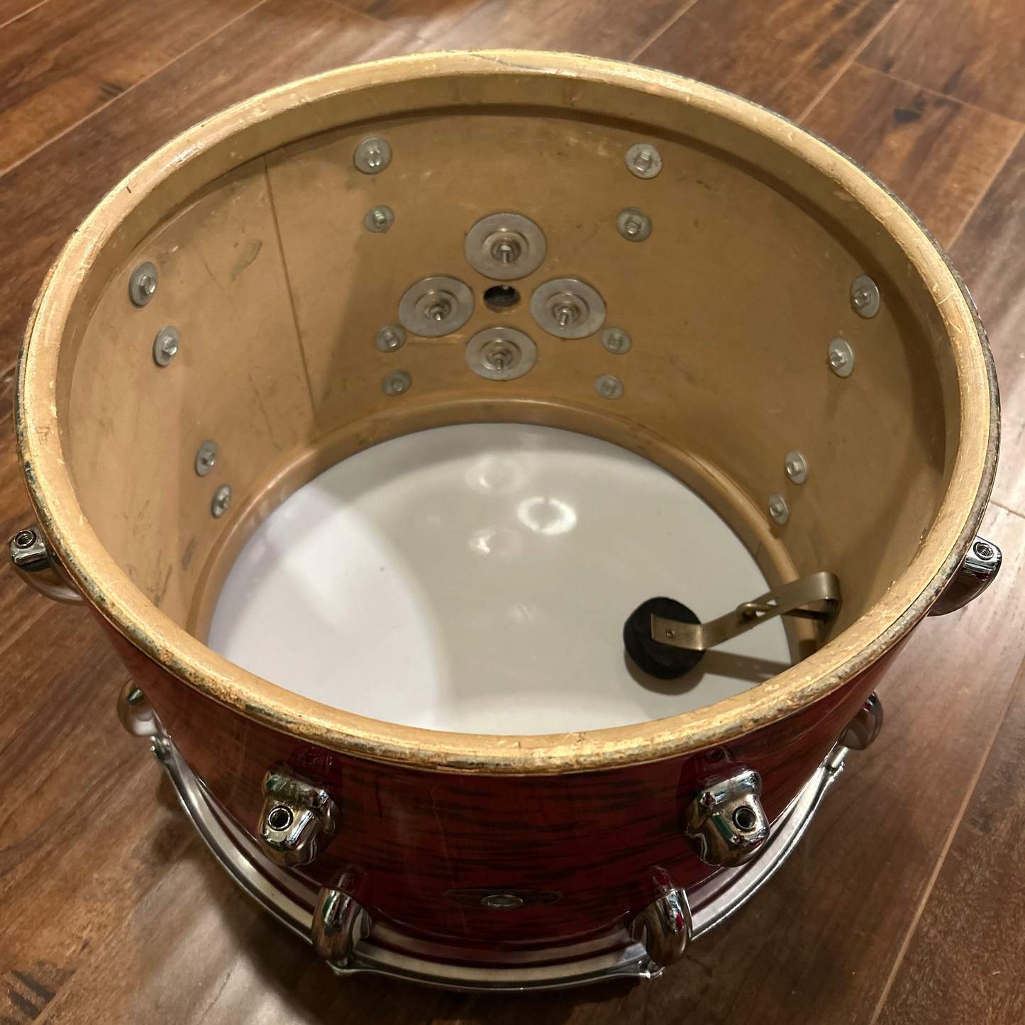 1960s Slingerland 10x14 3-Ply Tom Single Drum Red Tiger