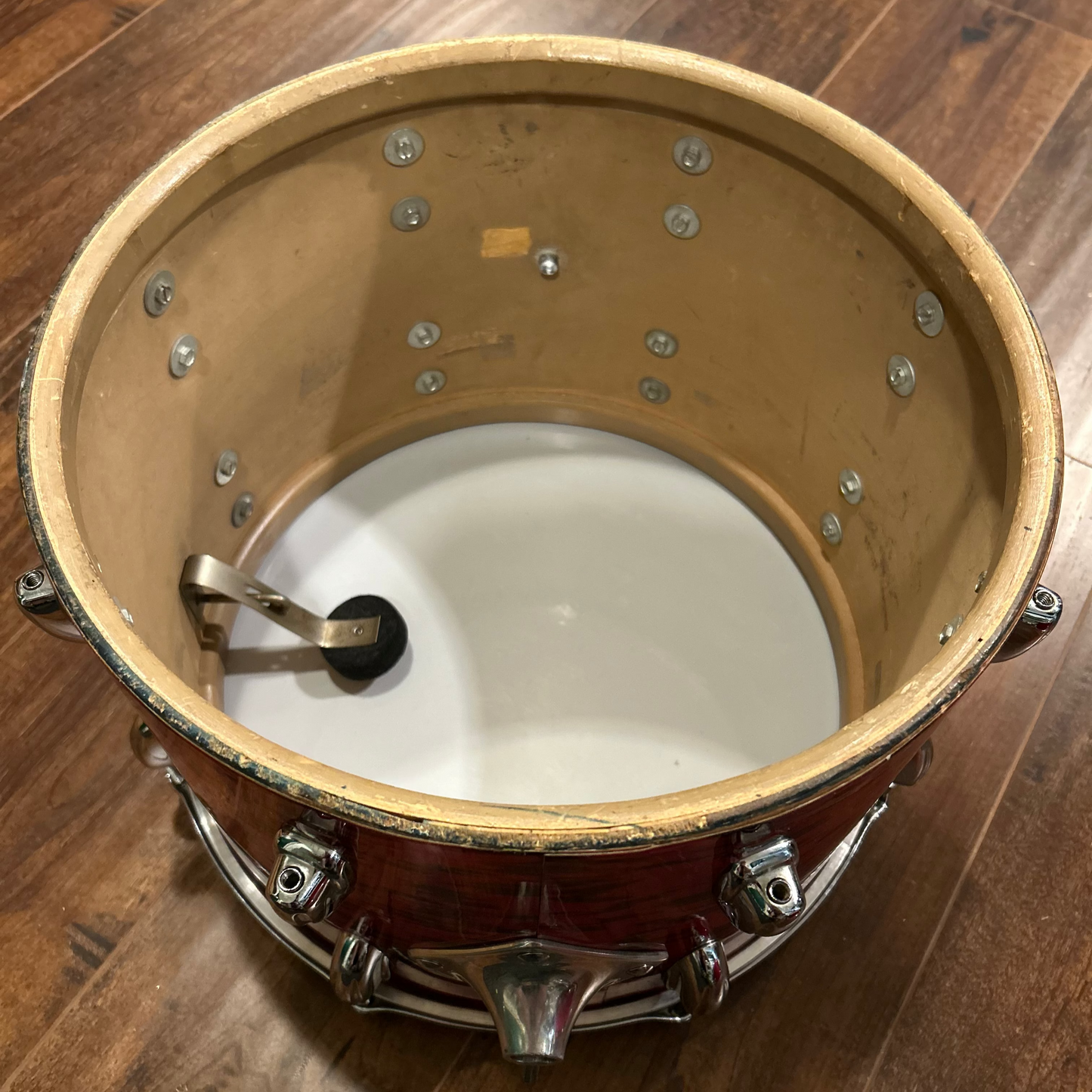 1960s Slingerland 10x14 3-Ply Tom Single Drum Red Tiger