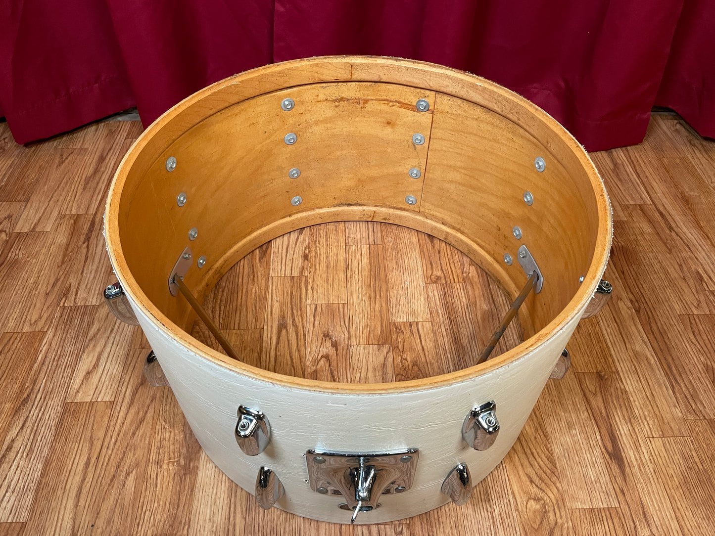1975 Slingerland Sound King 12x20 Bass Drum Classic White Cordova Leatherette Wrap