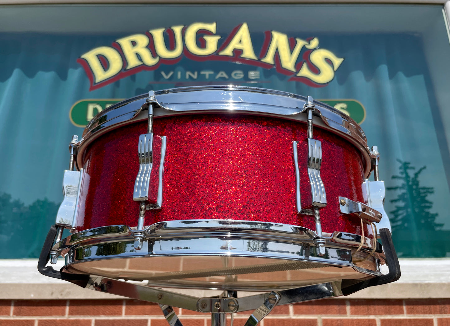 1962 Ludwig Super Classic 5.5x14 Snare Drum Red Sparkle