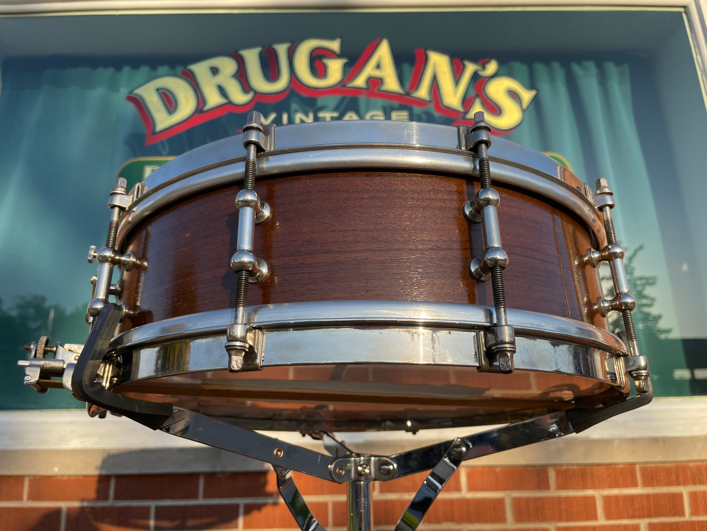 1920s Ludwig No. 245 Dance Model 4x14 Solid Walnut Shell Super Ludwig Snare Drum