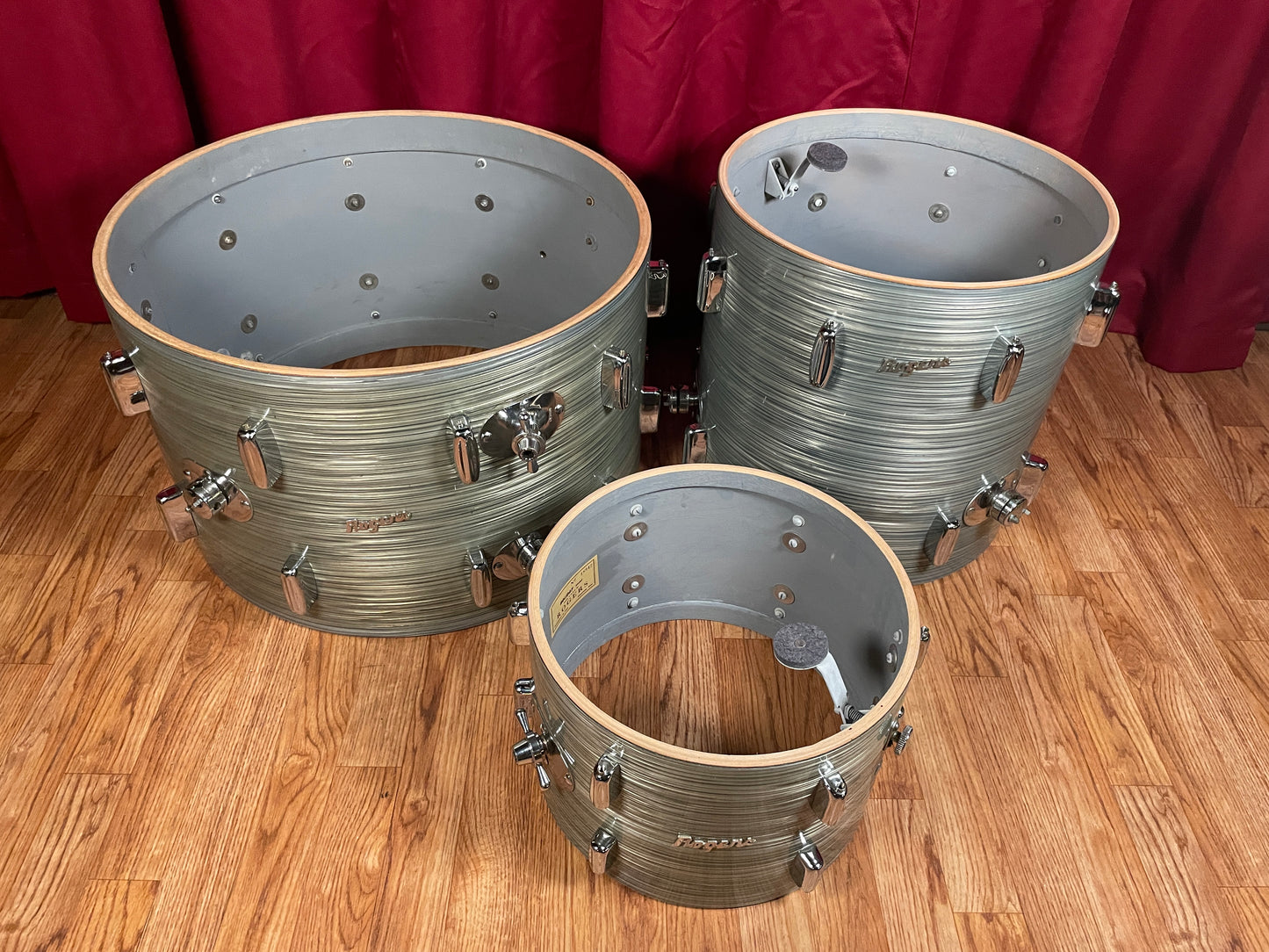 1960s Rogers Holiday Buddy Rich Celebrity Drum Set Steel Gray Ripple Pearl 22/13/16 Cleveland