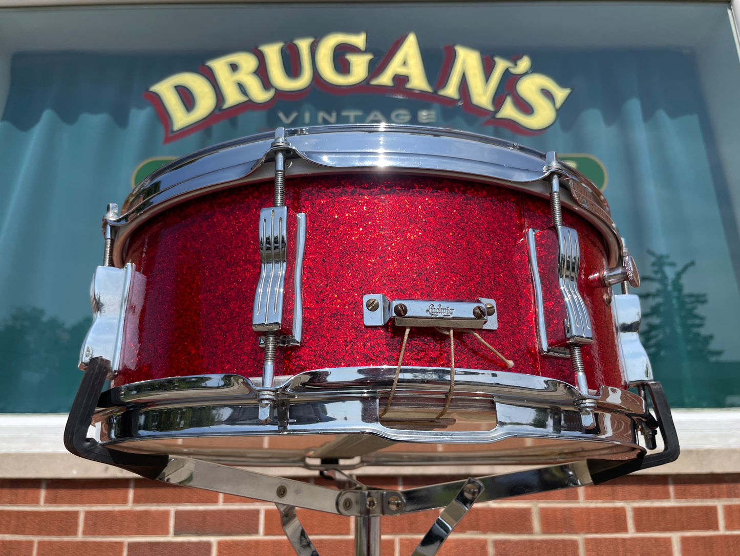 1962 Ludwig Super Classic 5.5x14 Snare Drum Red Sparkle