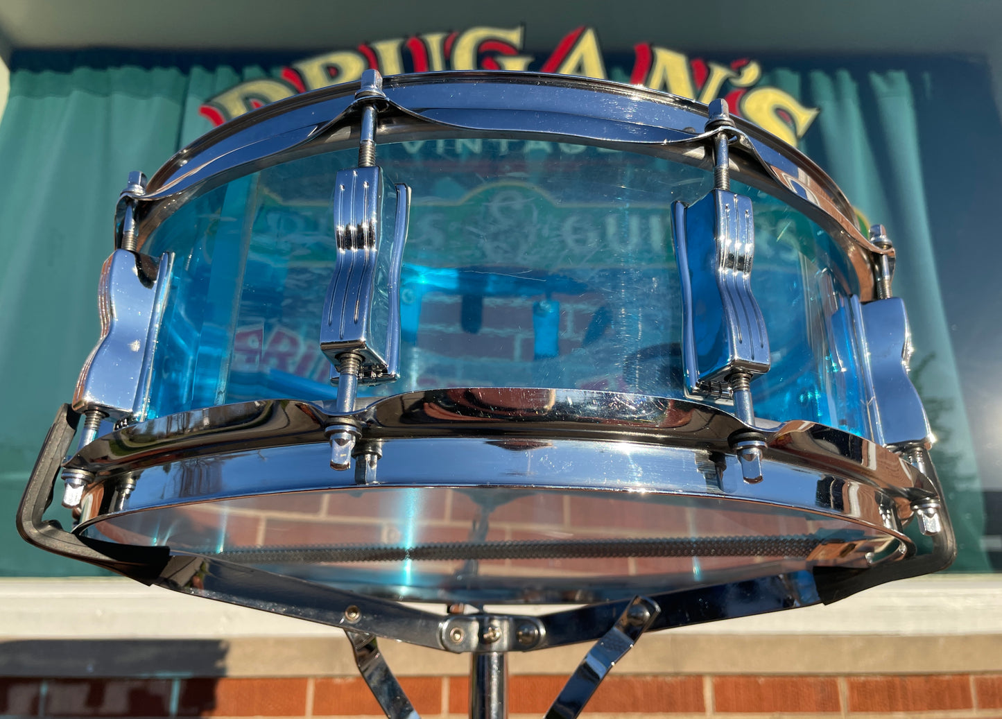 1970s Ludwig 5x14 Blue Vistalite Snare Drum