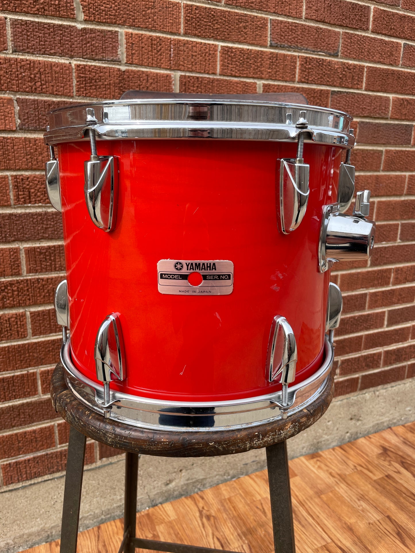 1980s Yamaha 12" Power Tour Custom Tom Drum Single Red Wood 12x10 10x12