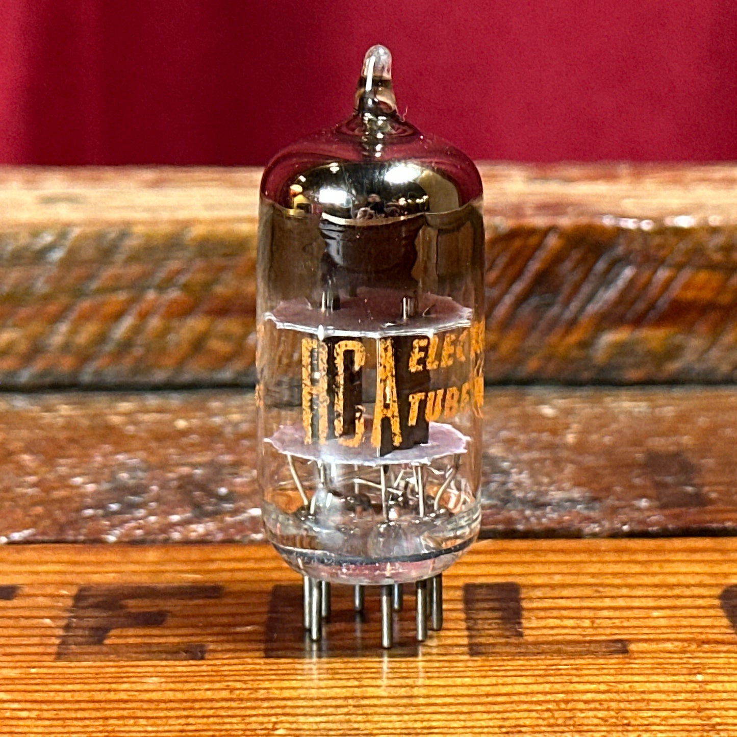 Vintage RCA 12AT7 Preamp Tube Black Plate ECC81 Valve Square Getter NOS #249