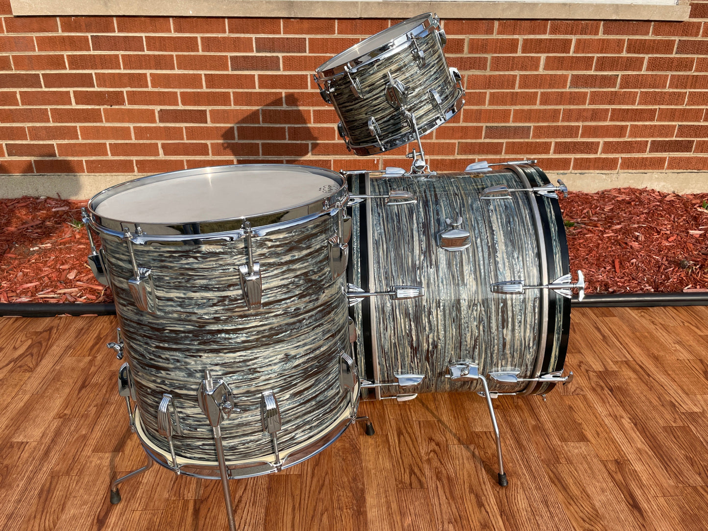 1965 Ludwig Downbeat Drum Set Oyster Blue Pearl 20/12/14 COB