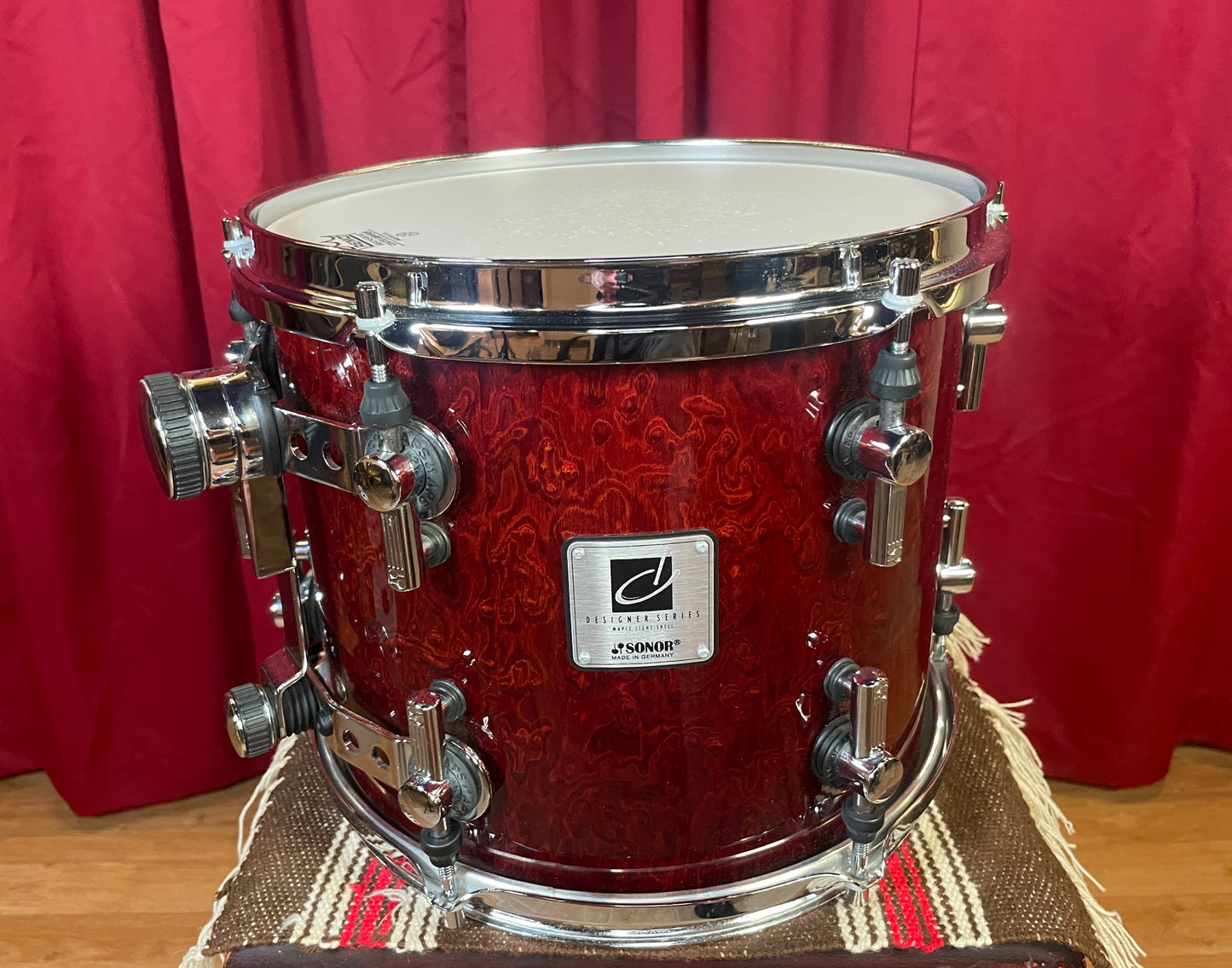Sonor Designer Series 12" Maple Light Tom Single Stain Red 10x12 12x10