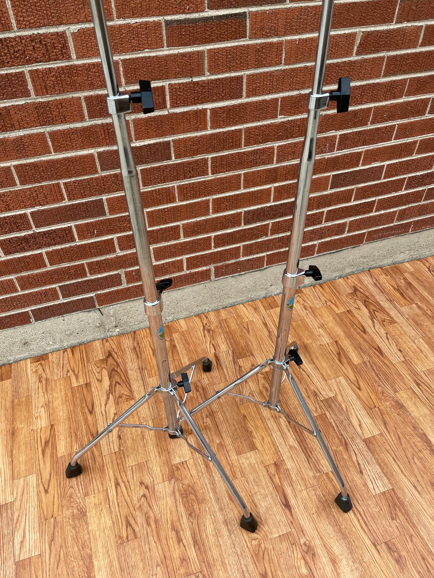 1970s Ludwig Atlas No. 1405 Straight Cymbal Stand Pair Tubular Legs