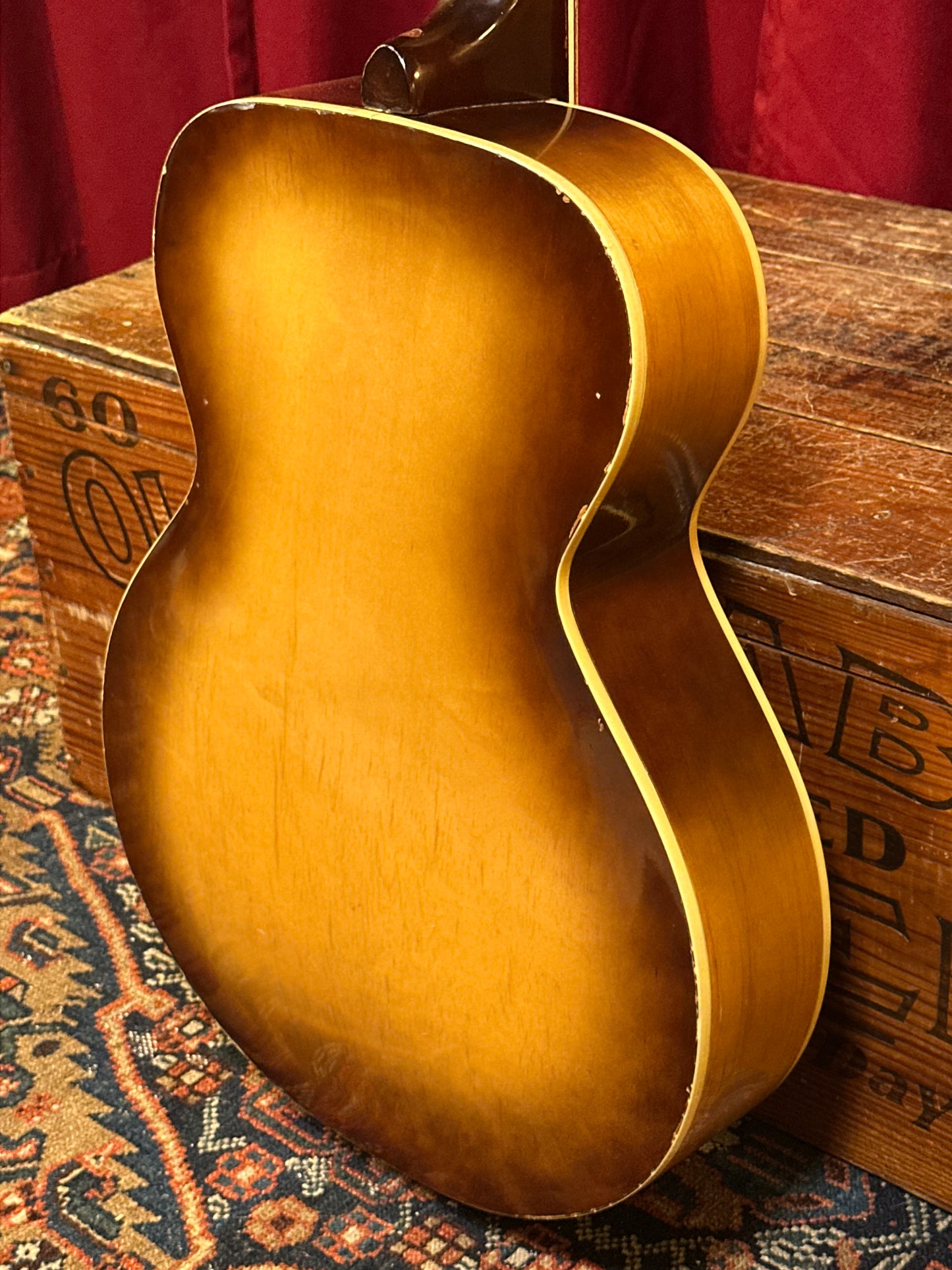 1950s Silvertone 6887 Archtop Acoustic Guitar Natural Burst w/ Gig Bag