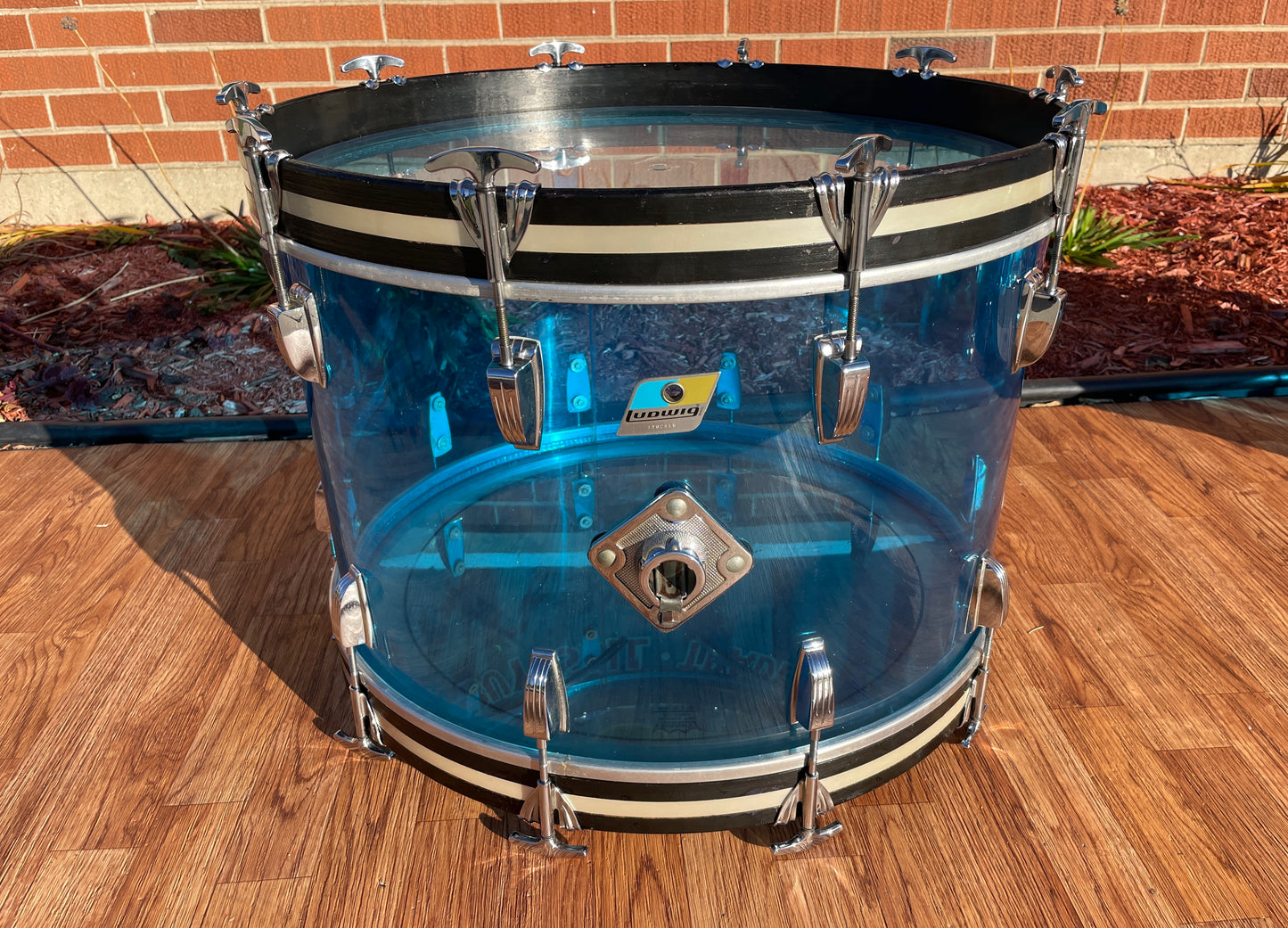 1970s Ludwig Blue Vistalite Big Beat Outfit Drum Set 22/12/13/16