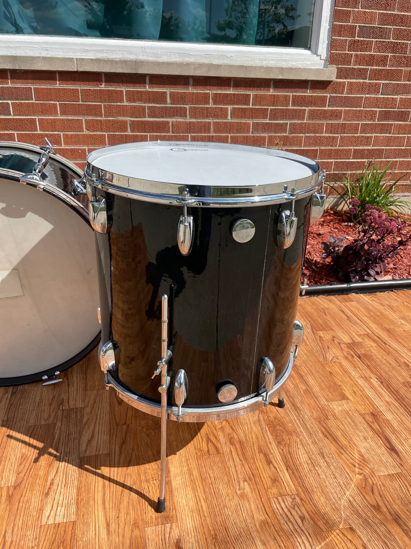 1959/1960 Gretsch Round Badge Black Nitron Transition Drum Set 22/13/16