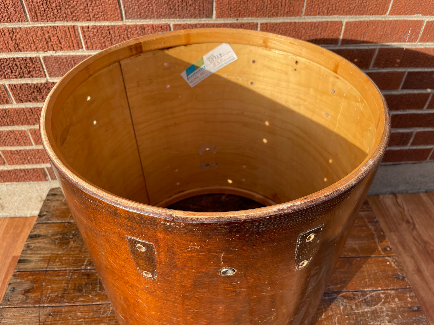 1970s Ludwig 16x16 Floor Tom Drum Shell Walnut Thermo-Gloss