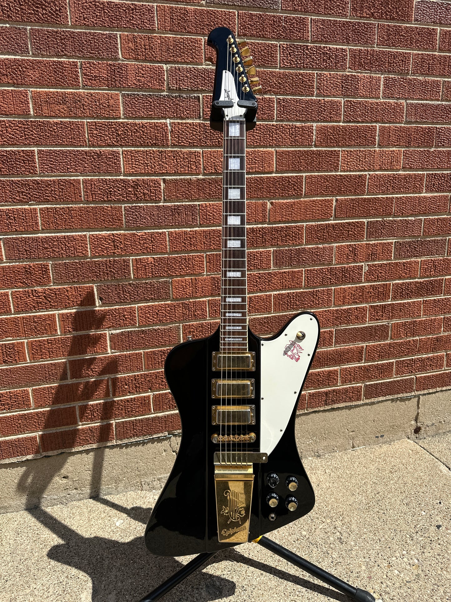 1999 Epiphone Firebird VII 3 Pickup Electric Guitar Ebony Black w/ OHSC