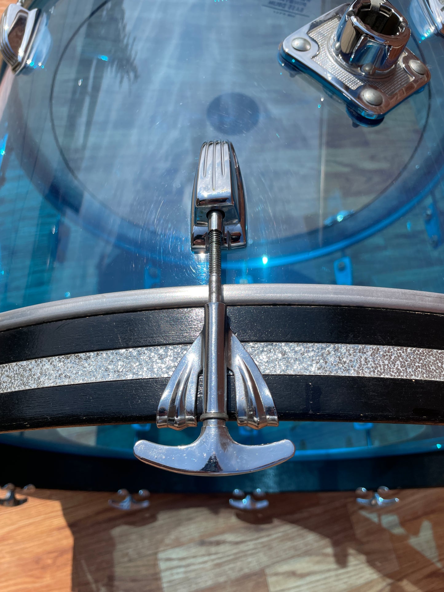 1970s Ludwig Vistalite 14x22 Bass Drum Blue