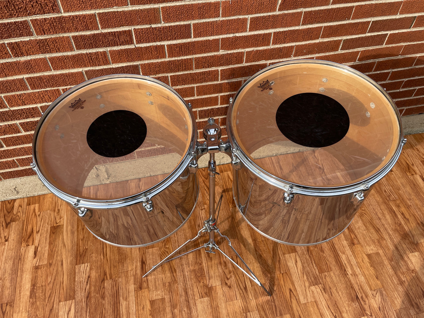 1970s Slingerland 15" & 16" Concert Tom w/ Set-O-Matic Concert Tom Stand 3-Ply C.O.W.