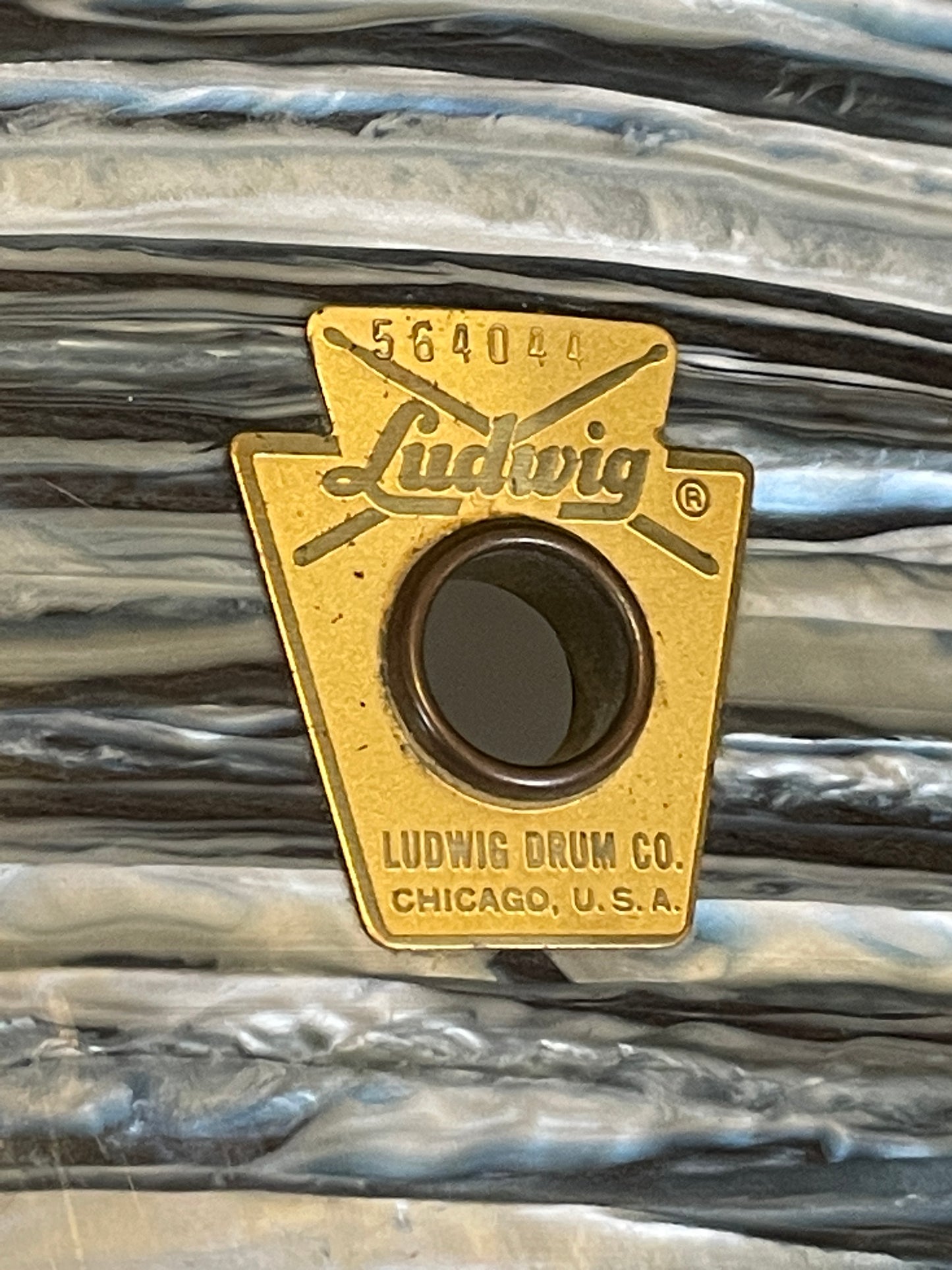1968 Ludwig 8x12 Tom Drum Oyster Blue Pearl Down Beat