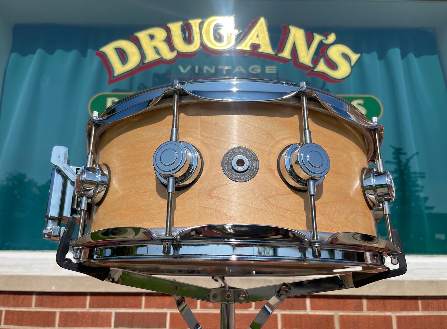 2007 DW Collector's Series 6x14 Maple Snare Drum Natural Drum Workshop Ten & Six