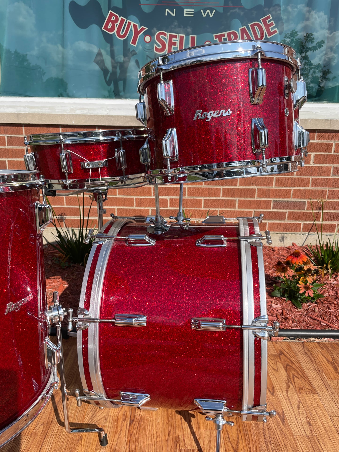 Rogers Dave Clark Tribute Drum Set Red Sparkle, Tom 2