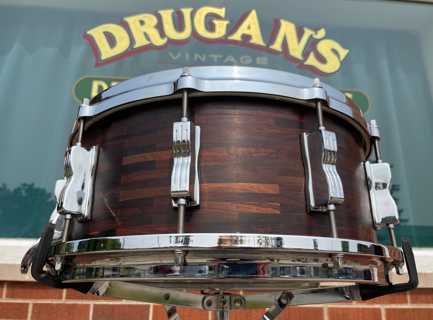 1980s SOTA 6x14 Segmented Rosewood Shell Snare Drum State Of The Art John Panazzo Styx