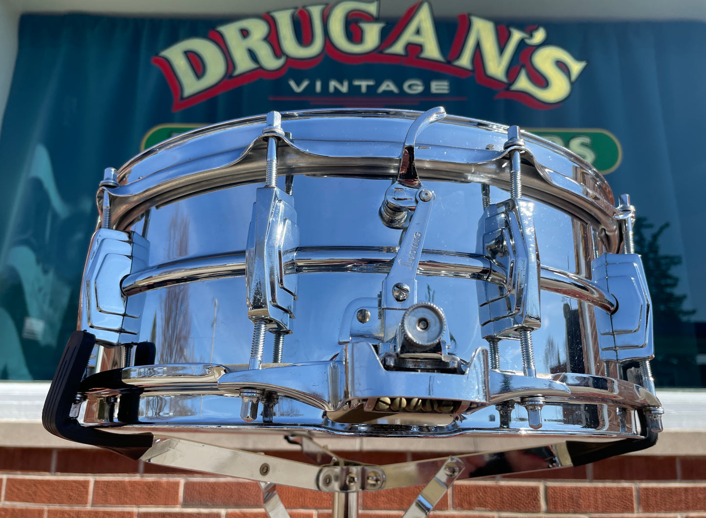 1958-1959 Ludwig 5x14 No. 410 Super Sensitive Snare Drum Trans Badge COB Supraphonic