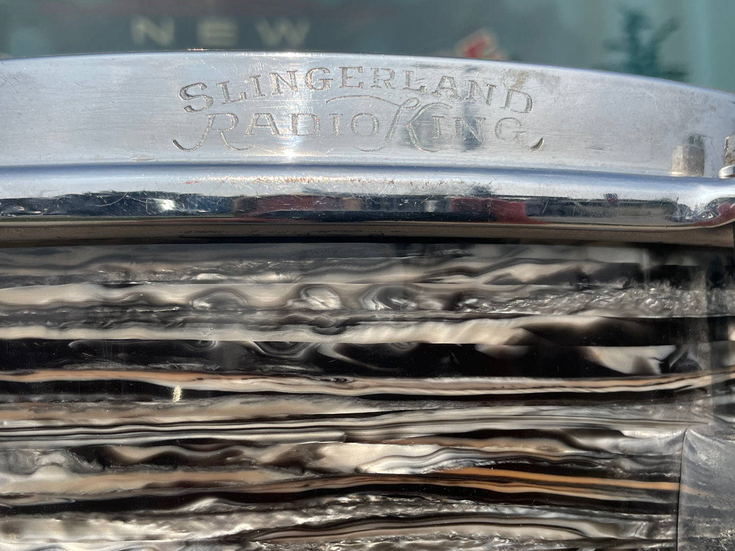 1937-1943 Slingerland 6.5x14 Gene Krupa Model Radio King Solid Shell Snare Drum Oyster Black Pearl