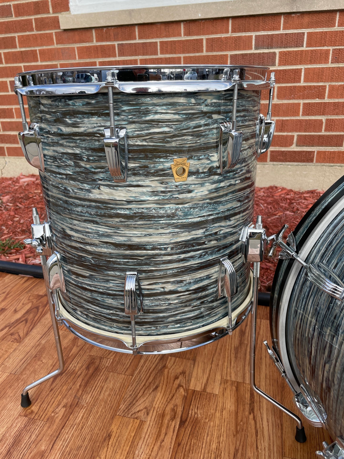 1965 Ludwig Downbeat Drum Set Oyster Blue Pearl 20/12/14 COB