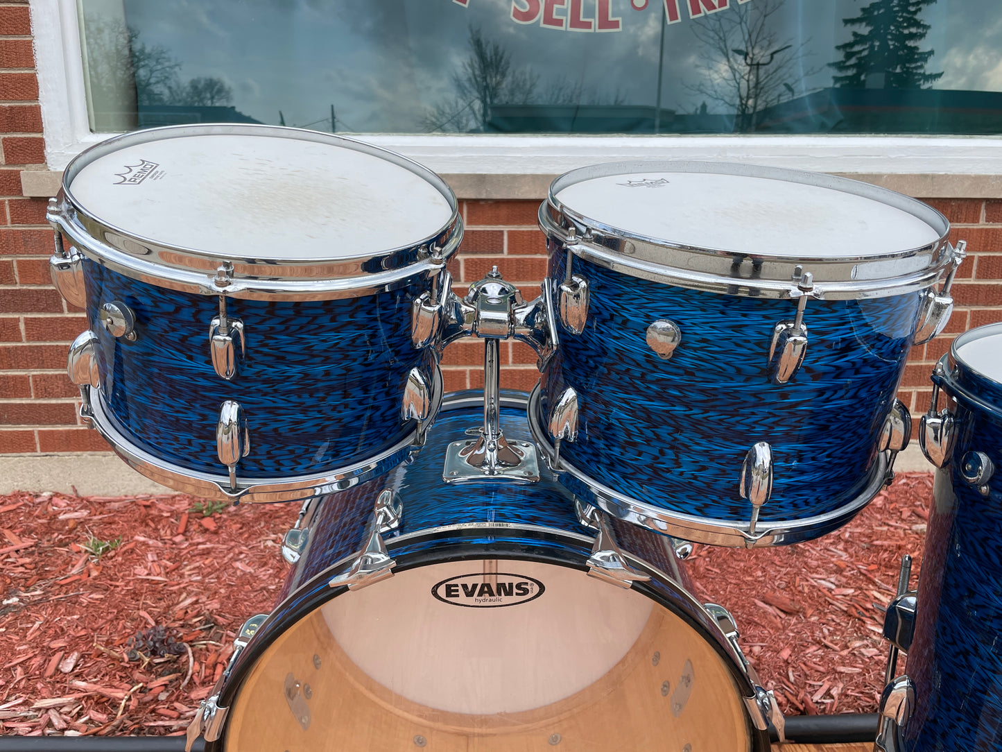 1970s Slingerland New Rock Outfit No. 50 N Blue Agate Catalog Drum Set 20/12/13/16