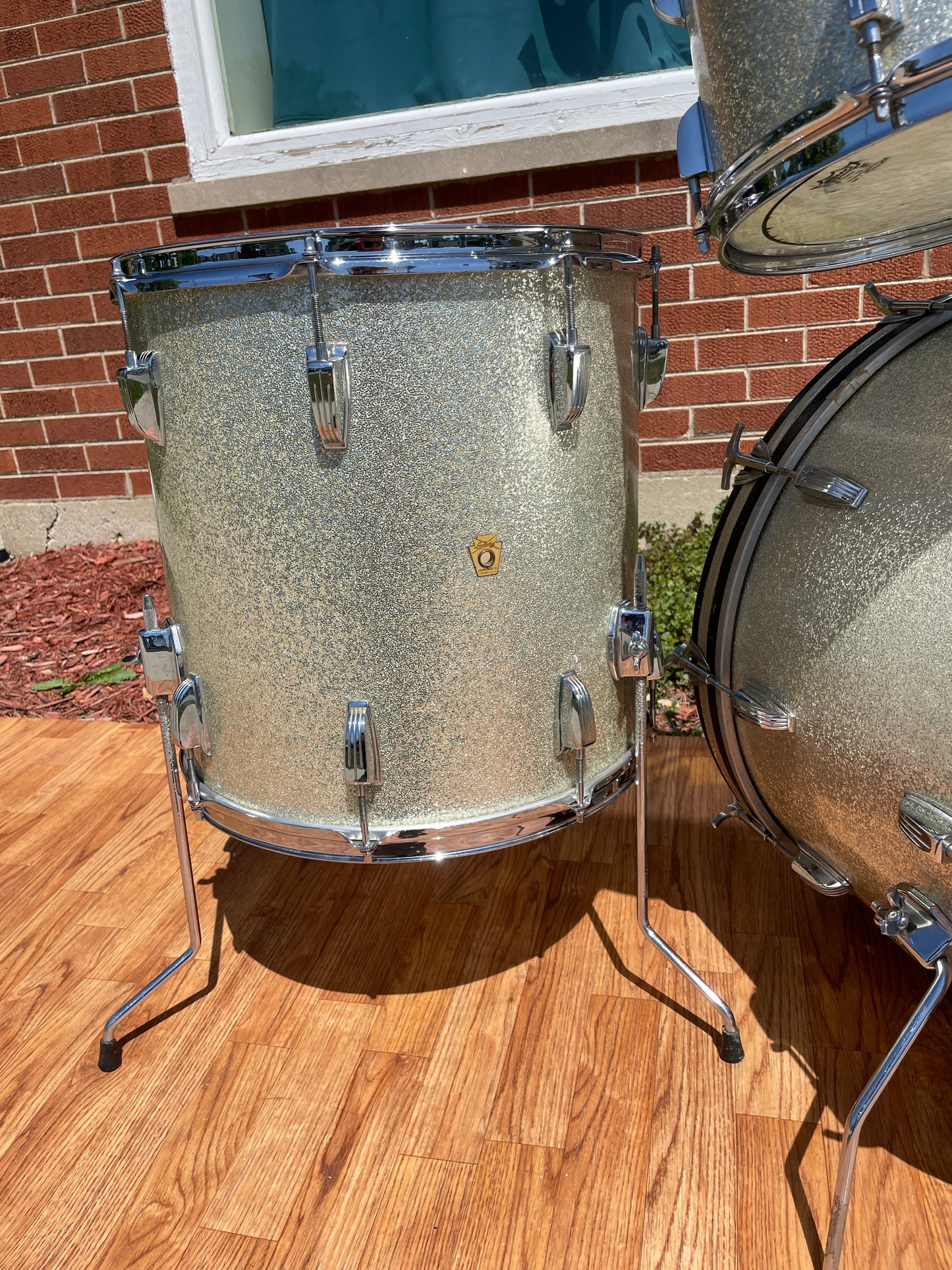1960s Ludwig Hollywood Drum Set Silver Sparkle Pre-Serial COB
