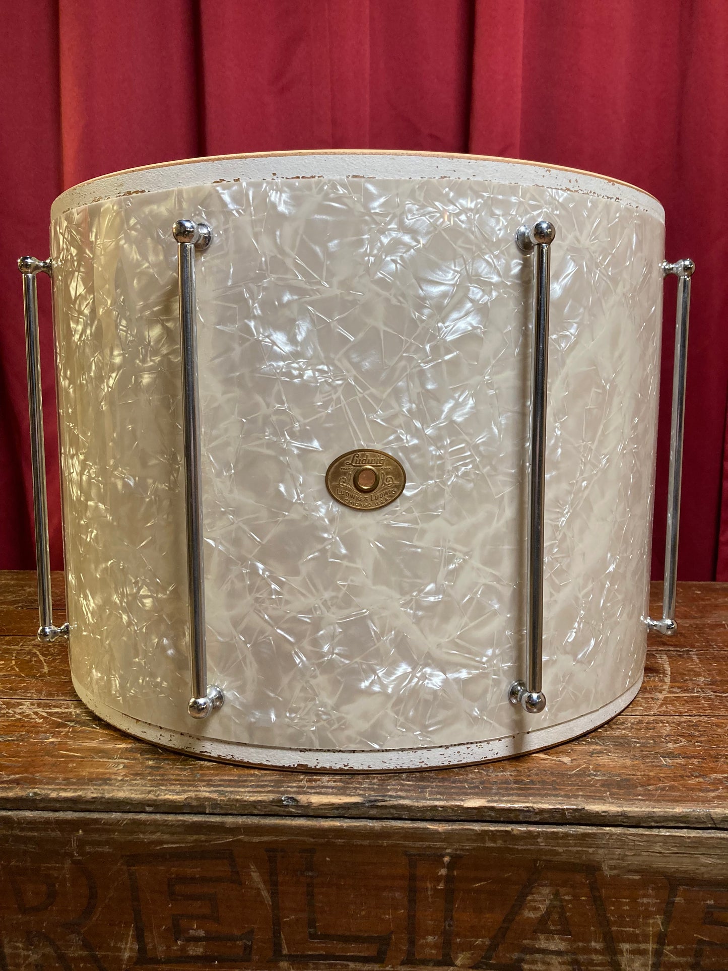 1920s Ludwig 12x16 Bass Drum White Marine Pearl