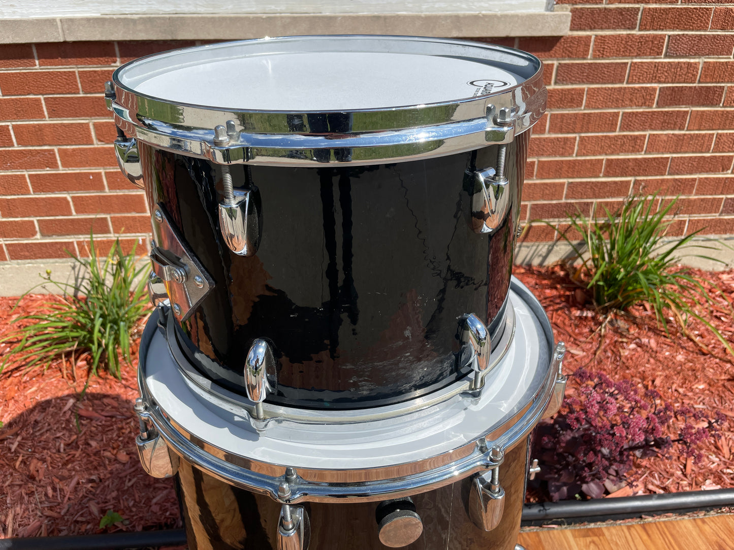 1959/1960 Gretsch Round Badge Black Nitron Transition Drum Set 22/13/16