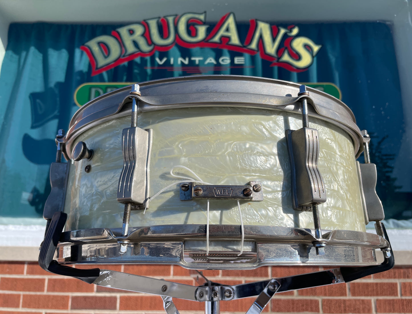 1959 Ludwig No. 900P Buddy Rich Super Classic 5.5x14 Snare Drum White Marine Pearl WMP