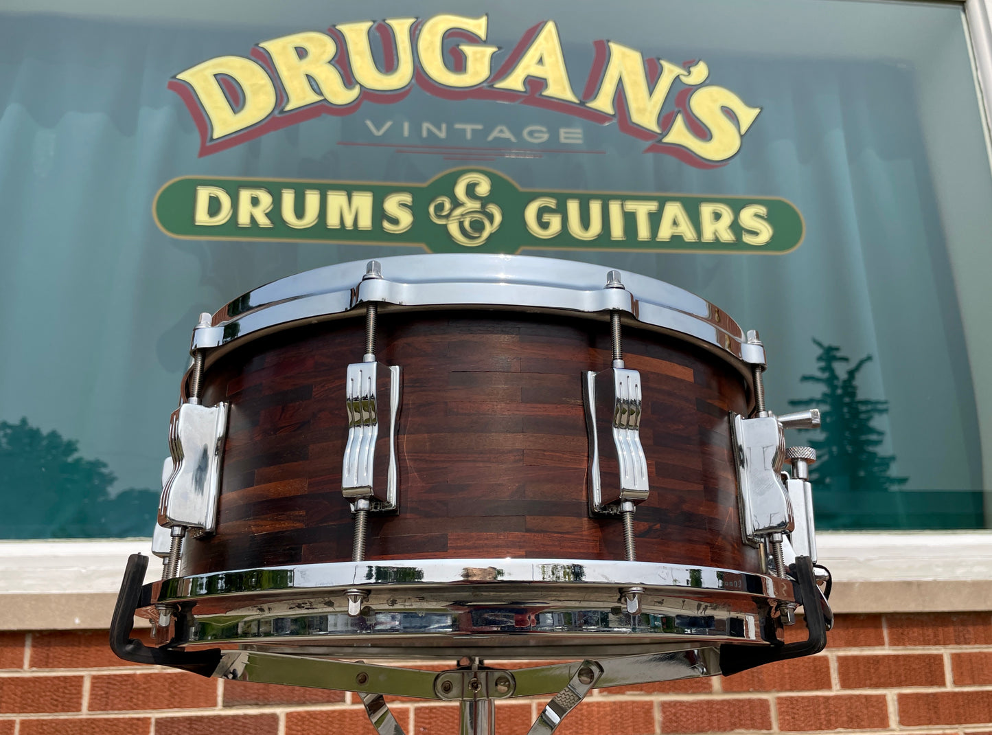 1980s SOTA 6x14 Segmented Rosewood Shell Snare Drum State Of The Art John Panazzo Styx