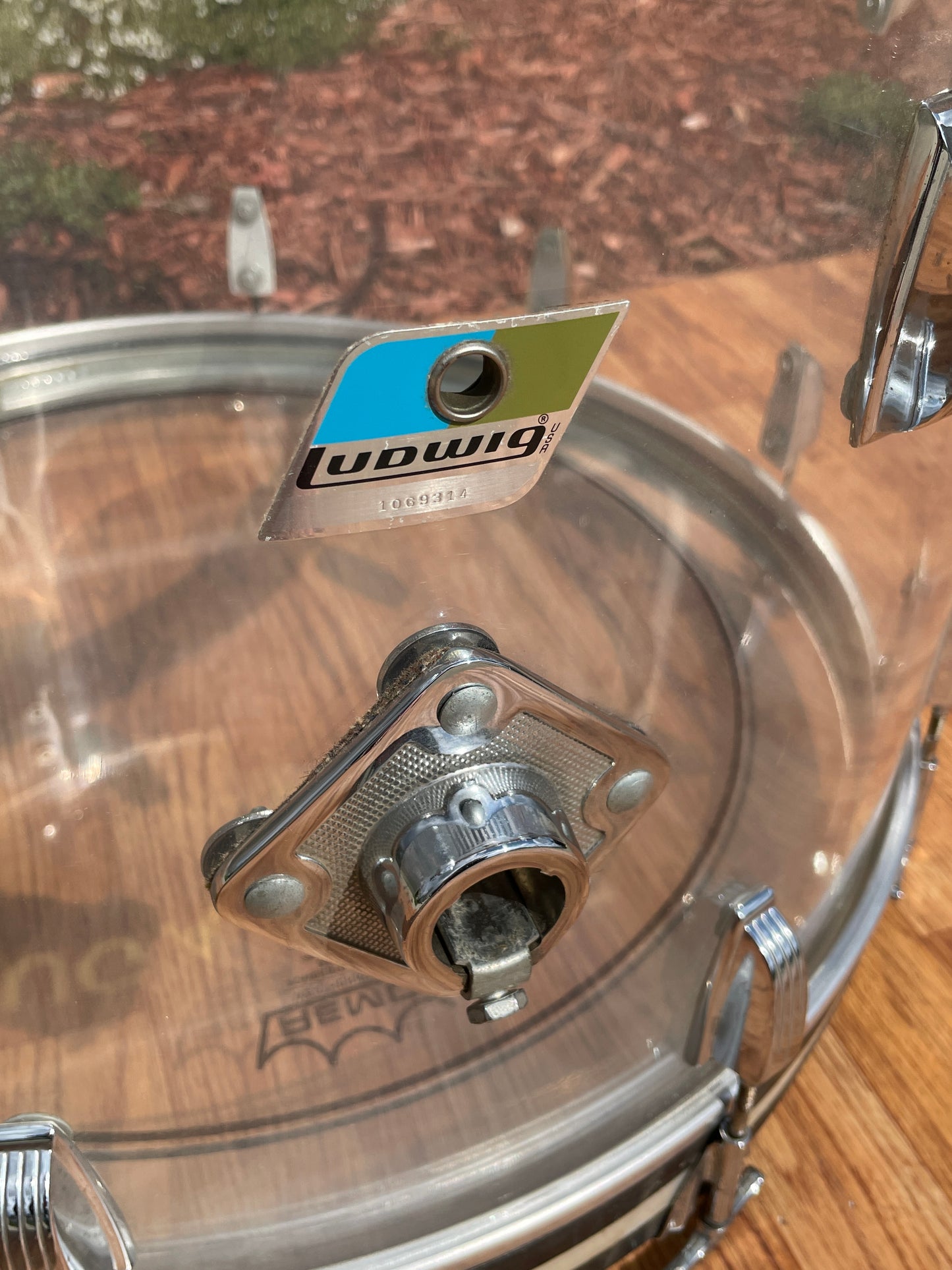 1970s Ludwig 14x24 Vistalite Bass Drum Clear