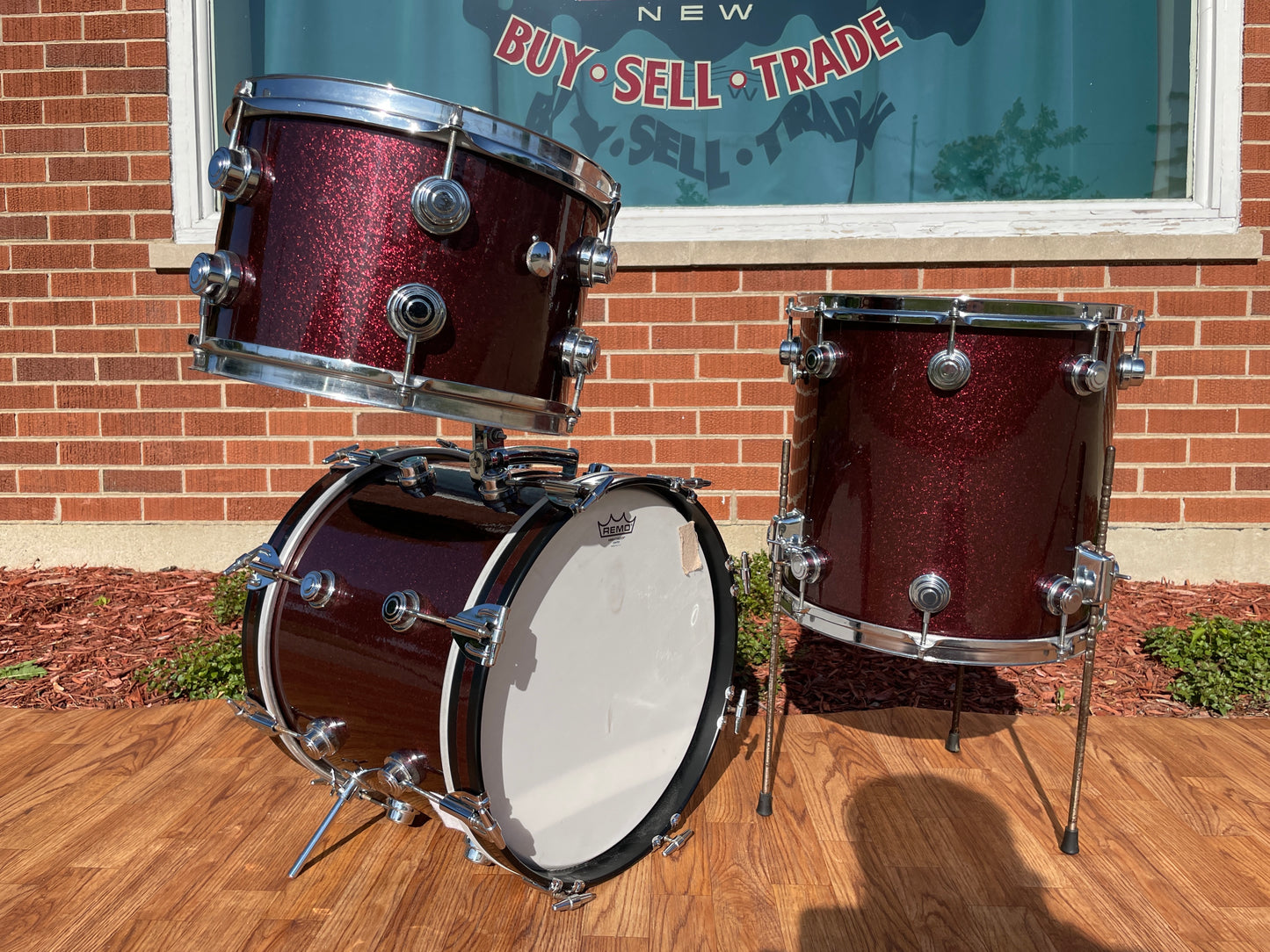 Vintage Camco Bop Drum Set Burgundy Sparkle 16/12/14