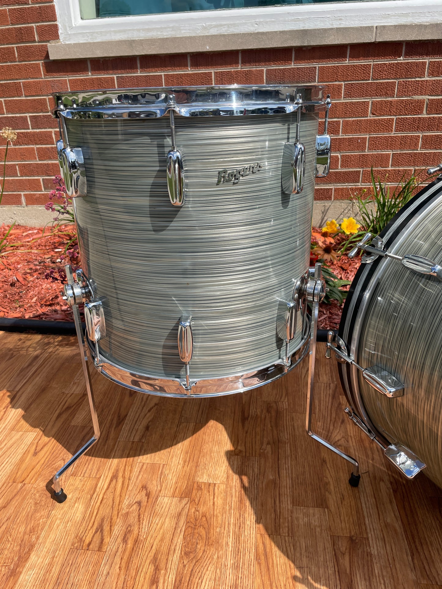 1960s Rogers Holiday Buddy Rich Celebrity Drum Set Steel Gray Ripple Pearl 22/13/16 Cleveland