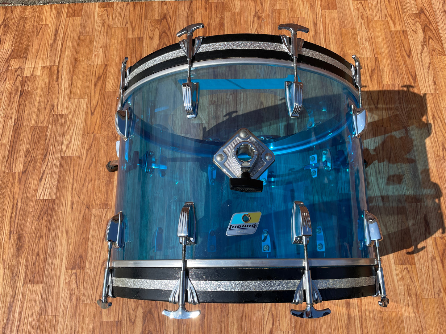 1970s Ludwig Vistalite 14x22 Bass Drum Blue