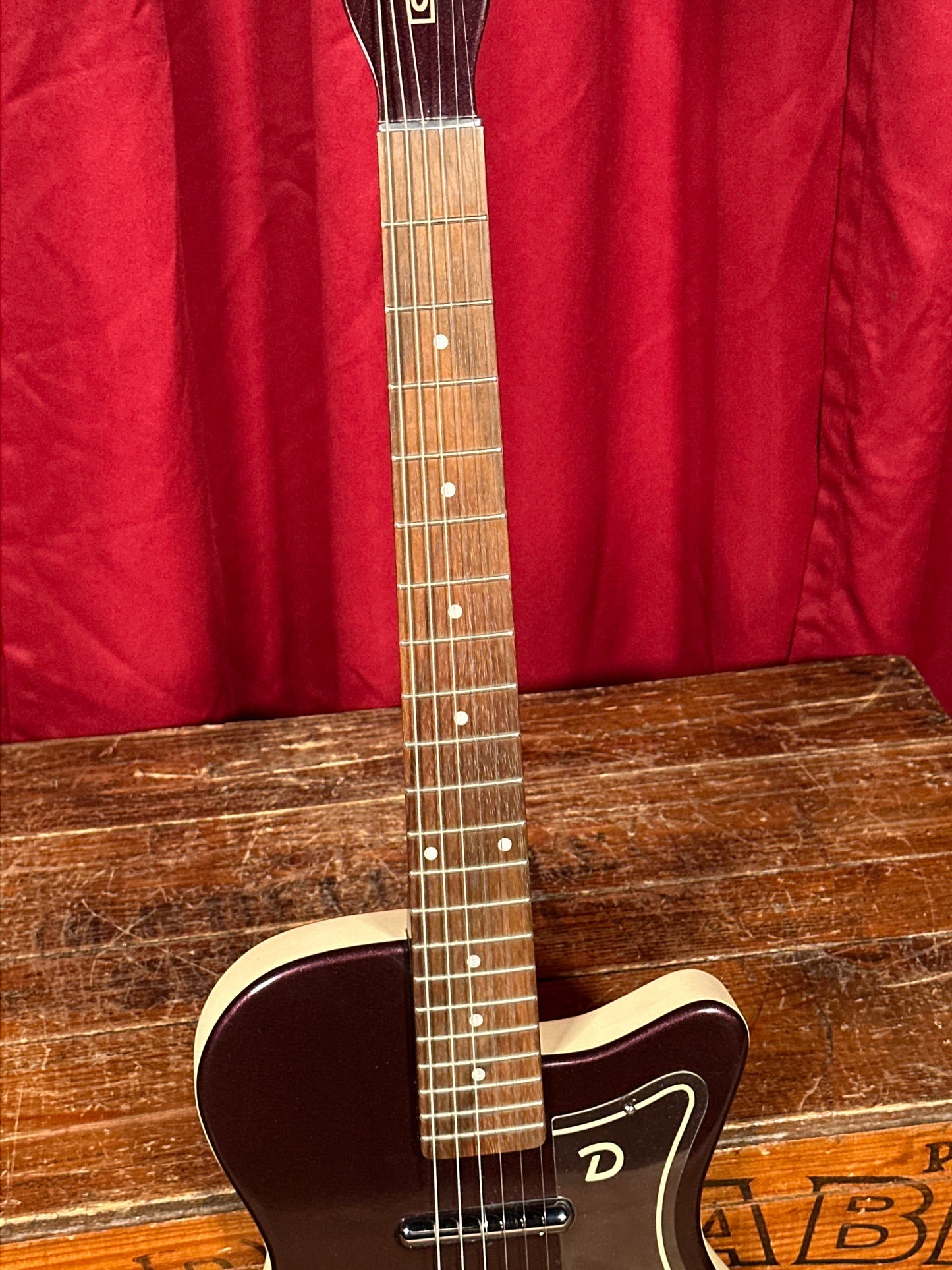 1990s Danelectro '56 U-2 Reissue Electric Guitar Beatnik Burgundy Purple Sparkle