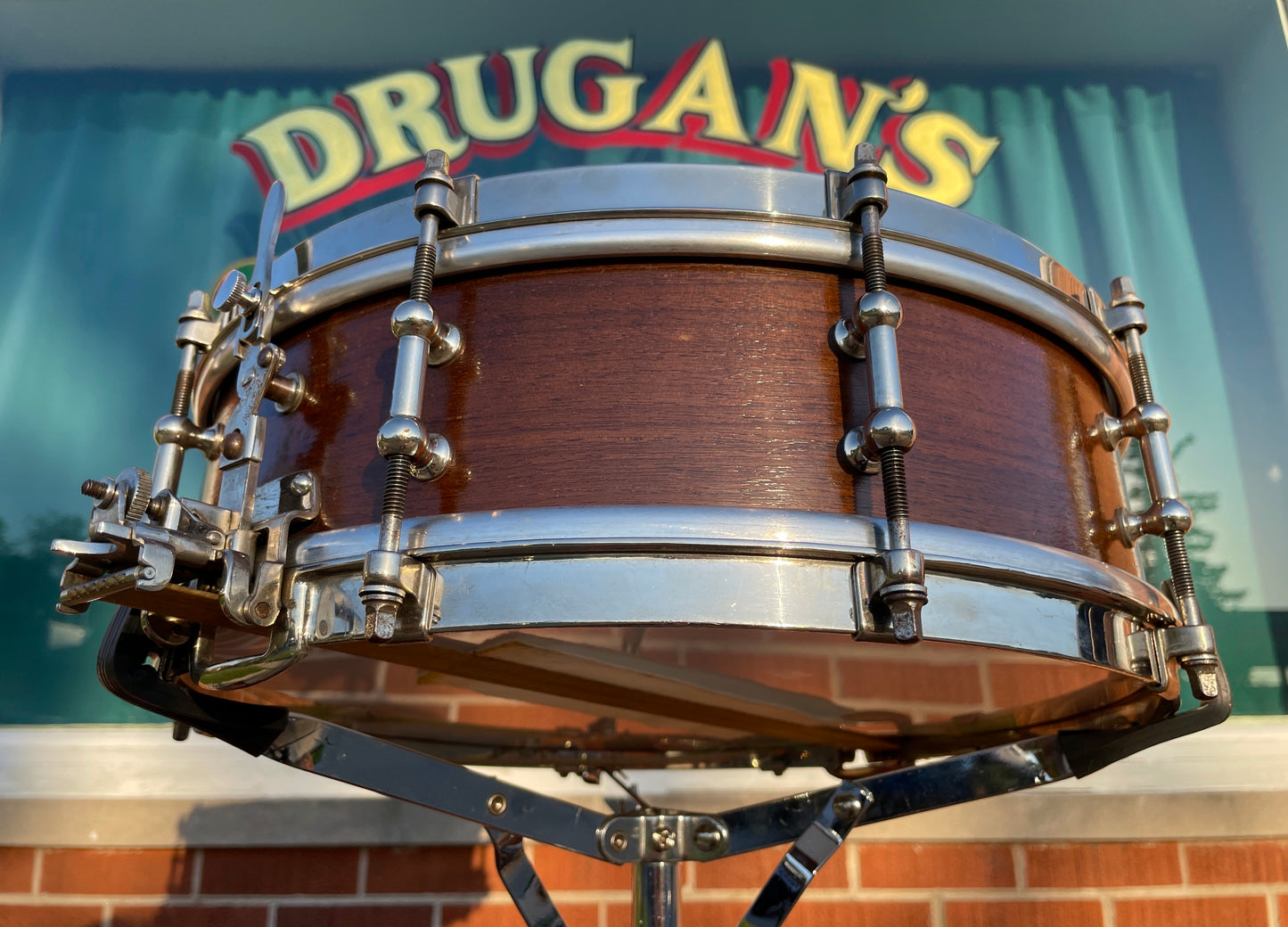 1920s Ludwig No. 245 Dance Model 4x14 Solid Walnut Shell Super Ludwig Snare Drum