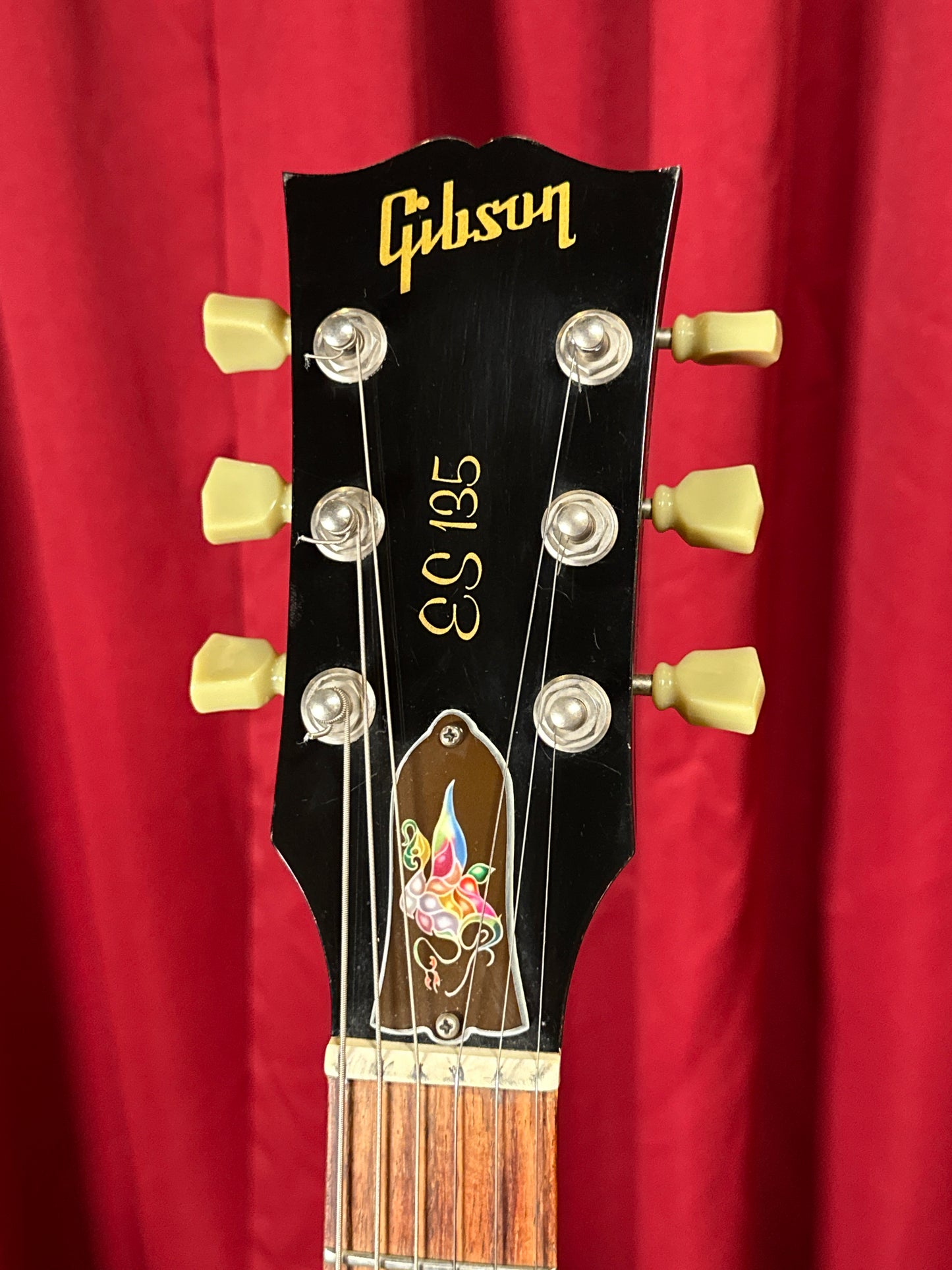 1996 Gibson ES-135 Semi Hollowbody Electric Guitar Black P-100 Pickups w/ HSC
