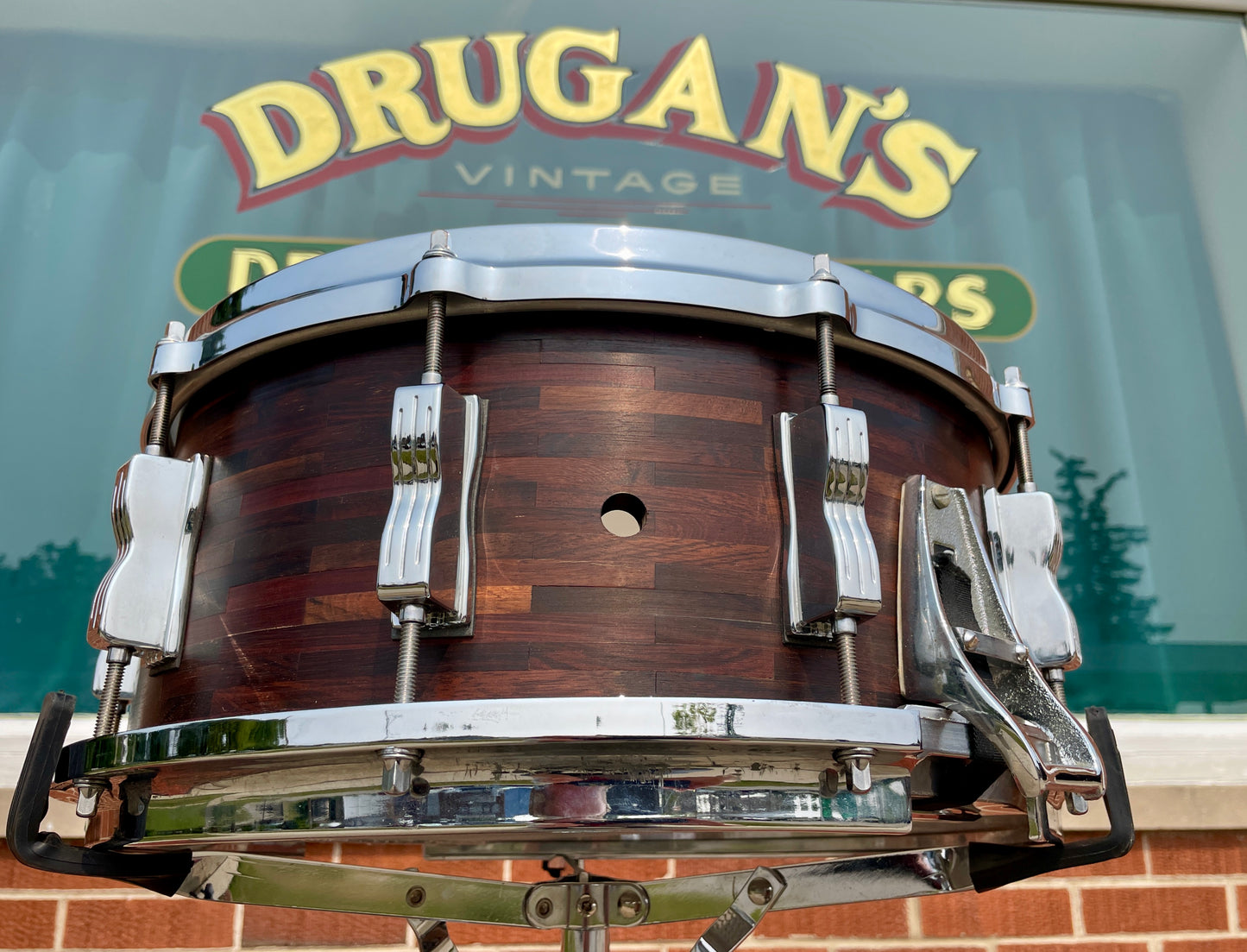 1980s SOTA 6x14 Segmented Rosewood Shell Snare Drum State Of The Art John Panazzo Styx