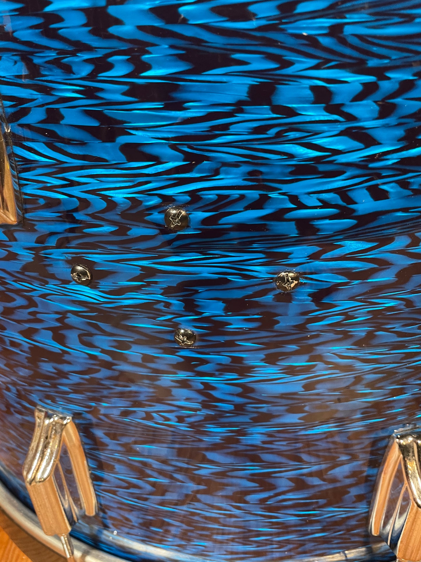 1970s Rogers PowerTone 14x22 Bass Drum Blue Onyx Pearl 22x14