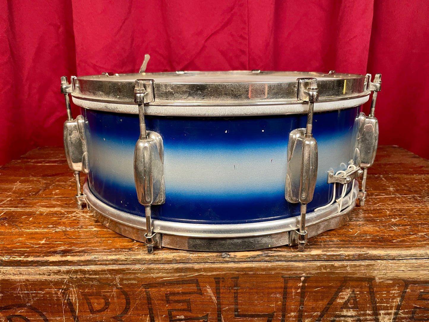1950s Slingerland No. 151 Student Model 5.5x14 Radio King Snare Drum Blue / White Duco