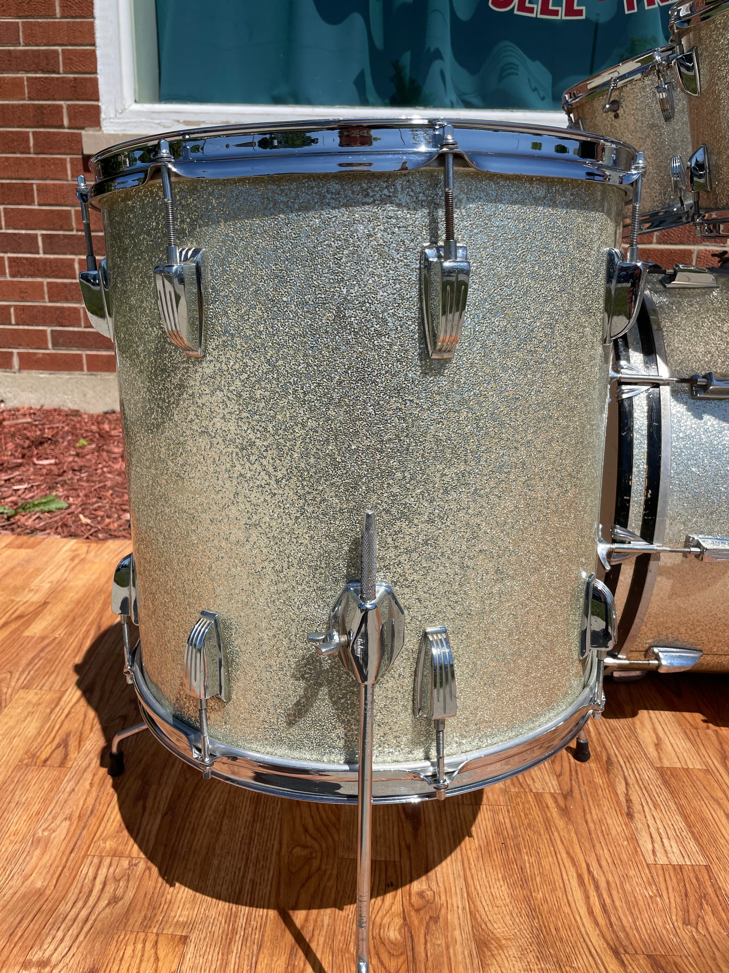 1960s Ludwig Hollywood Drum Set Silver Sparkle Pre-Serial COB