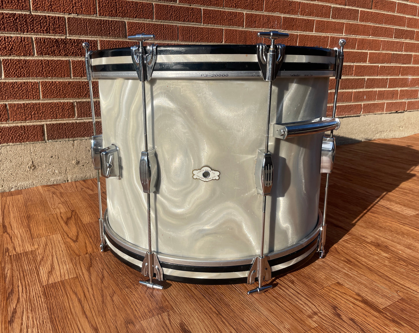 1960s Camco 14x20 Bass Drum White Moire / Satin Flame