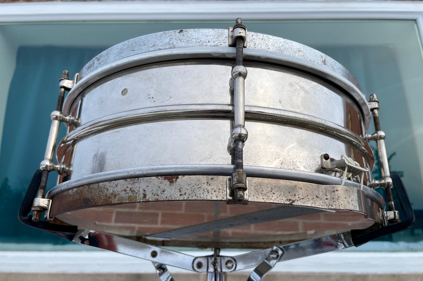 1920s Ludwig 5x14 Universal 2-Pc. Brass Shell Snare Drum Pioneer