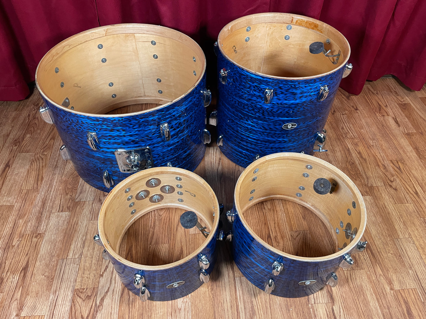 1970s Slingerland New Rock Outfit No. 50 N Blue Agate Catalog Drum Set 20/12/13/16