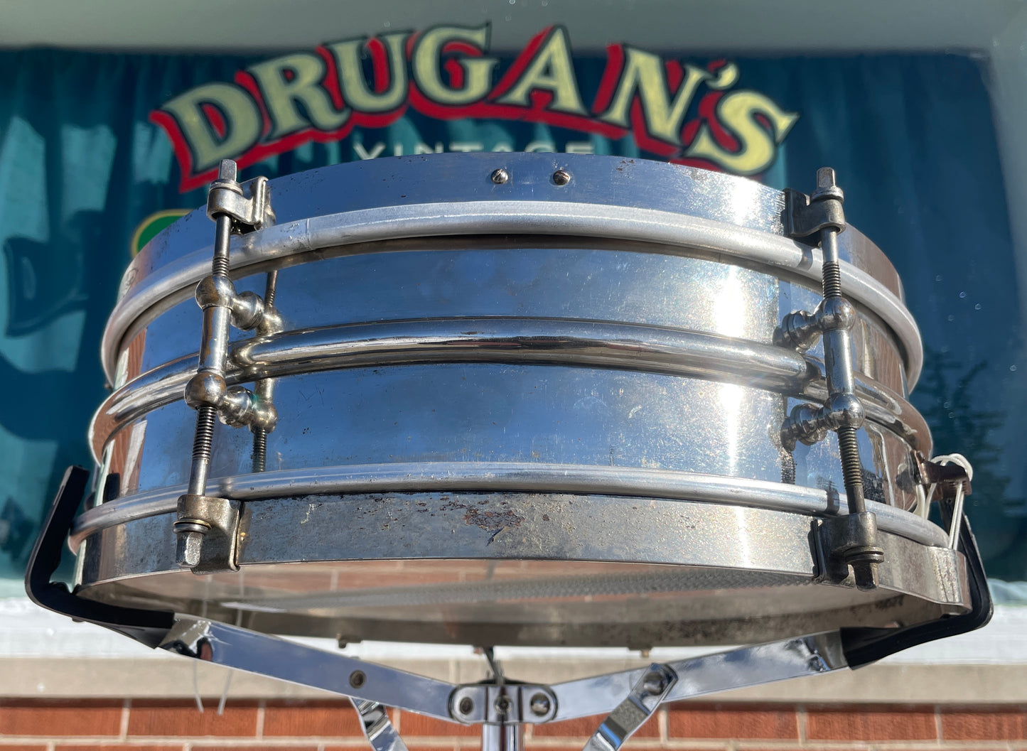 1920s Ludwig 4x14 Dance Model Universal 2-Pc. Brass Shell Snare Drum Pioneer