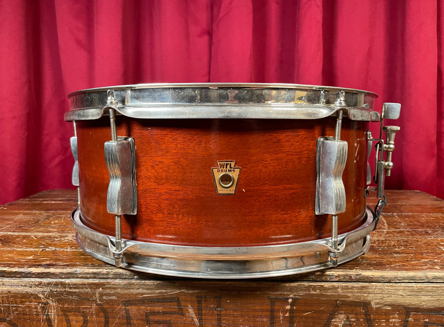 1957 WFL Ludwig 5.5x14 Model 491 Supreme Concert / Pioneer Snare Drum Mahogany